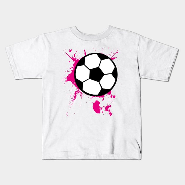 Soccer Splash Pink Girls Women Gift Kids T-Shirt by Shirtbubble